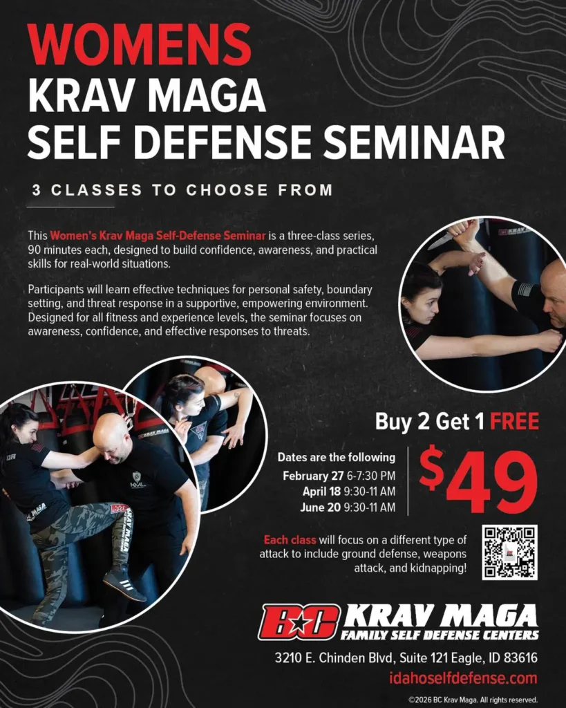 Women's Self Defense Seminar Flyer - 3 Classes to Choose From